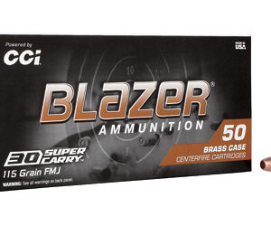 CCI Blazer Brass Handgun 30 Super Carry 115gr FMJFN 50 Rounds - Image 3